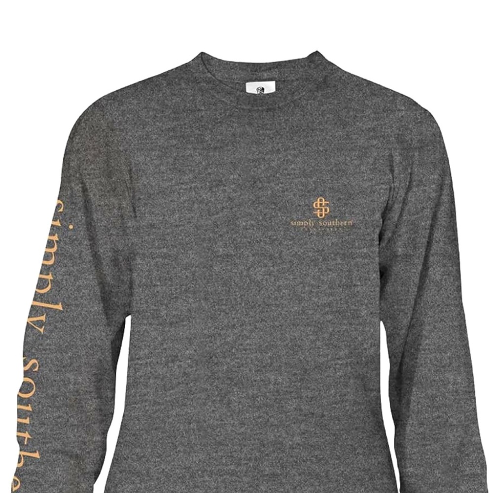 NWT Simple Southern long sleeve cover you in feather Tshirts Gray